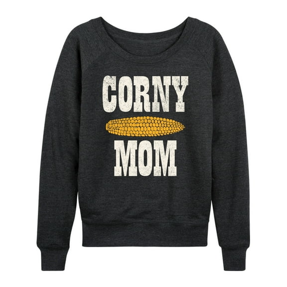 Instant Message - Valentine's Day Corny Mom - Women's Lightweight French Terry Long Sleeve Shirt