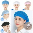 thumbnail image 3 of Cook Accessories Chic Breathable Hotel Restaurants Smoke-proof Dust Work Wear Hair Nets Cooking Hygienic Cap Chef Hat Work Hat RED NET, 3 of 8