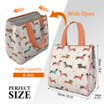 thumbnail image 3 of Colorful Funny Dachshund Insulated Lunch Bag for Women & Adults,Large Portable Soft Cooler Lunch Bag,Thermal Food Storage Tote with Pearl Cotton,8.66L,8.75x5.75x9.5 Inch, 3 of 6