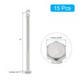 thumbnail image 2 of Uxcell Hex Head Lag Screws Bolts, 1/4" x 4" 304 Stainless Steel Partial Thread Wood Screws, 15 Pack, 2 of 7