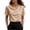 Beige, variant on Summer Top for Women Waffle Short Sleeve Shirts 2026 Casual Work Dressy Blouses