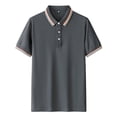 thumbnail image 1 of pstuiky Mangas cortas para hombre, Camisa informal de manga corta con cuello vuelto, cómoda y lisa, para hombre ropa de hombre l, 1 of 3
