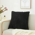 thumbnail image 2 of Mainstays 20" x 20" Channel Faux Fur Pillow, Rich Black, 2 of 7