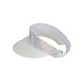thumbnail image 3 of Top Headwear Women's Paper Braid 4 Inch Brim Sun Visor w/ Rhinestone - White, 3 of 4