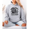 thumbnail image 2 of Sorry I Can't It Is Football Season Hoodie Women Checkered Helmet, Gray Hoodie, S, 2 of 8