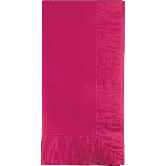 600/Case Bulk Hot Magenta 2 Ply Dinner Napkins