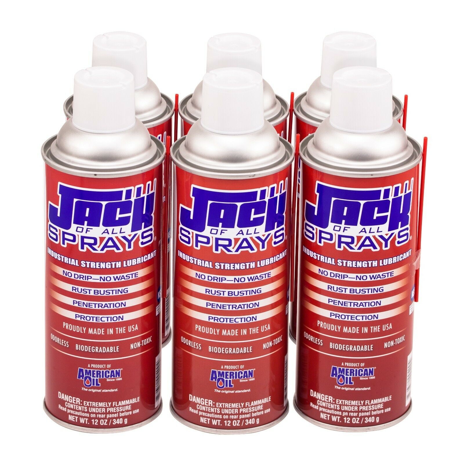 Jack of All Sprays Professional Strength Lubricant Pack of 6