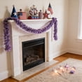 thumbnail image 5 of Danhjin 4th of July Garland, Red White and Blue Striped Pennants with Round Discs and Leaves for Patriotic Decor, 5 of 8