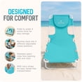thumbnail image 4 of Ostrich The Original Chaise Beach Lounge Chair, Folding & Reclining Outdoor Lounger, Aqua, 4 of 12