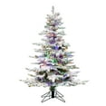 thumbnail image 6 of Vickerman 4.5' Flocked Utica Fir Artificial Christmas Tree, Multi-Colored LED Lights, 6 of 6