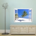thumbnail image 3 of IDEA4WALL Wall Murals Fake White Window with A Crooked Palm Tree in the Center Removable Wallpaper Peel and Stick Wall Stickers - 36x48 inches, 3 of 4