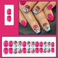 thumbnail image 1 of Summer Hot Selling Short Square Fake Nail Pink Elements Tree Beach Wearing Seaside T1d8, 1 of 1