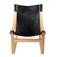 thumbnail image 2 of Lima Black Top Grain Leather and Solid Wood Sling Chair, 2 of 3
