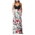 thumbnail image 1 of Vestido largo HUOGUO con cuello en V sin mangas y estampado de mariposas para mujer, 1 of 4