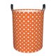 thumbnail image 1 of Fotbe Orange And White Polka Dot Cesto de Ropa con Asas, Cesto Impermeable de Gran Capacidad, Bolsa de Lavado para Dormitorio, Cesto de Ropa con Ruedas y Asas-Small, 1 of 6