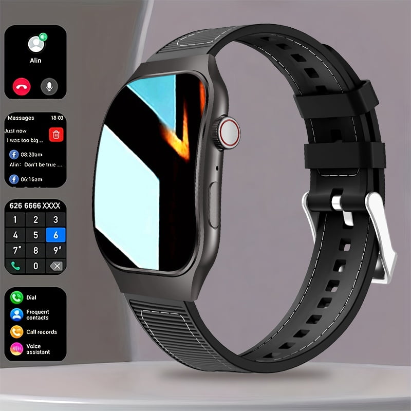 1.93" Ultra-Thin Men's Smartwatch: Call/Text Alerts, Music Control, Fitness Tracker, Pedometer, Sedentary Reminder, Compatible with Android/iPhone
