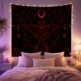 thumbnail image 2 of Intricate Moth Within an Ornate Oval of Moons and Stars, Mystical Gothic for Dark Art Lovers, Insect Symbol Art, Halloween Gift, Tapestry Wall Hanging for Bedroom and Dorm, 2 of 7