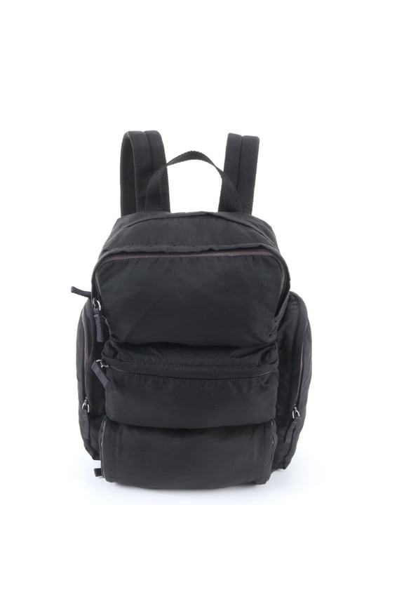 Pre-Owned Prada Tessuto Nylon Triangle Logo Backpack/Handbag, Black, Men's