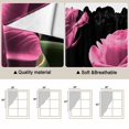thumbnail image 3 of Pink Rose Kitchen Window Curtains, Swag Curtains Valance for Bedroom Living Room Bathroom, Vintage Abstract Garden Flower Floral Black Rod Pocket Window Curtain Block Drapes 2 Panels 36"x45", 3 of 9