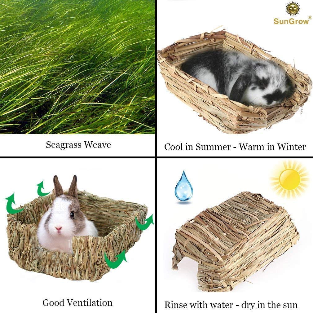 SunGrow Rabbit Grass Bedding, Bunny supplies for Cage Accessories and Huts