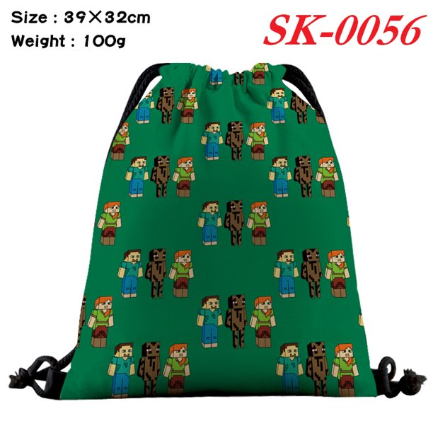 Minecraft Enderman Sandbox Juego De Dibujos Animados Estudiante Casual Bolsa De Lona Color Cordón Deportes Al Aire Libre Mochila Regalo