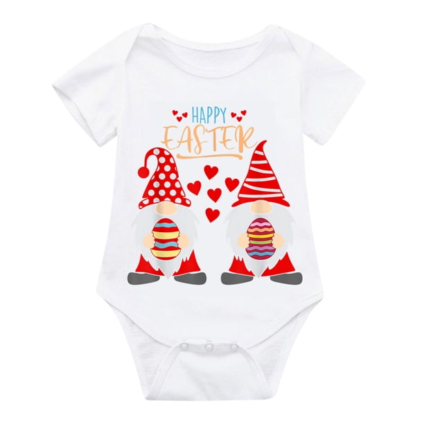 Body De Bebé Canastilla Onesies Para Niños Pequeños Recién Nacidos Niñas Niños Mameluco De Conejito De Pascua Ropa Casual Blanco Odeerbi LM103-957