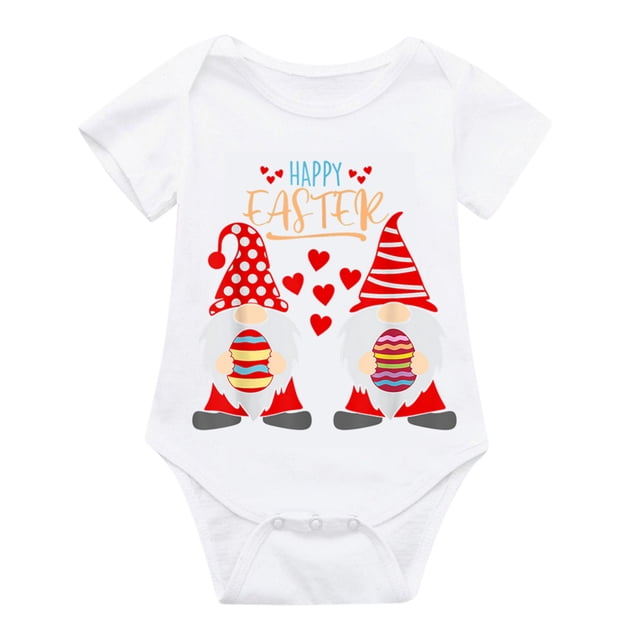 Body De Bebé Canastilla Onesies Para Niños Pequeños Recién Nacidos Niñas Niños Mameluco De Conejito De Pascua Ropa Casual Blanco Odeerbi LM103-956
