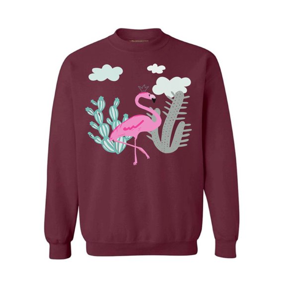 Awkward Styles Flamingo Cactus Sweatshirt Pink Flamingo Sweatshirt for Him Flamingo Collection Pink Flamingo Crewneck for Her for Women Summer Sweater for Men Pink Flamingo Pink Flamingo Outfit