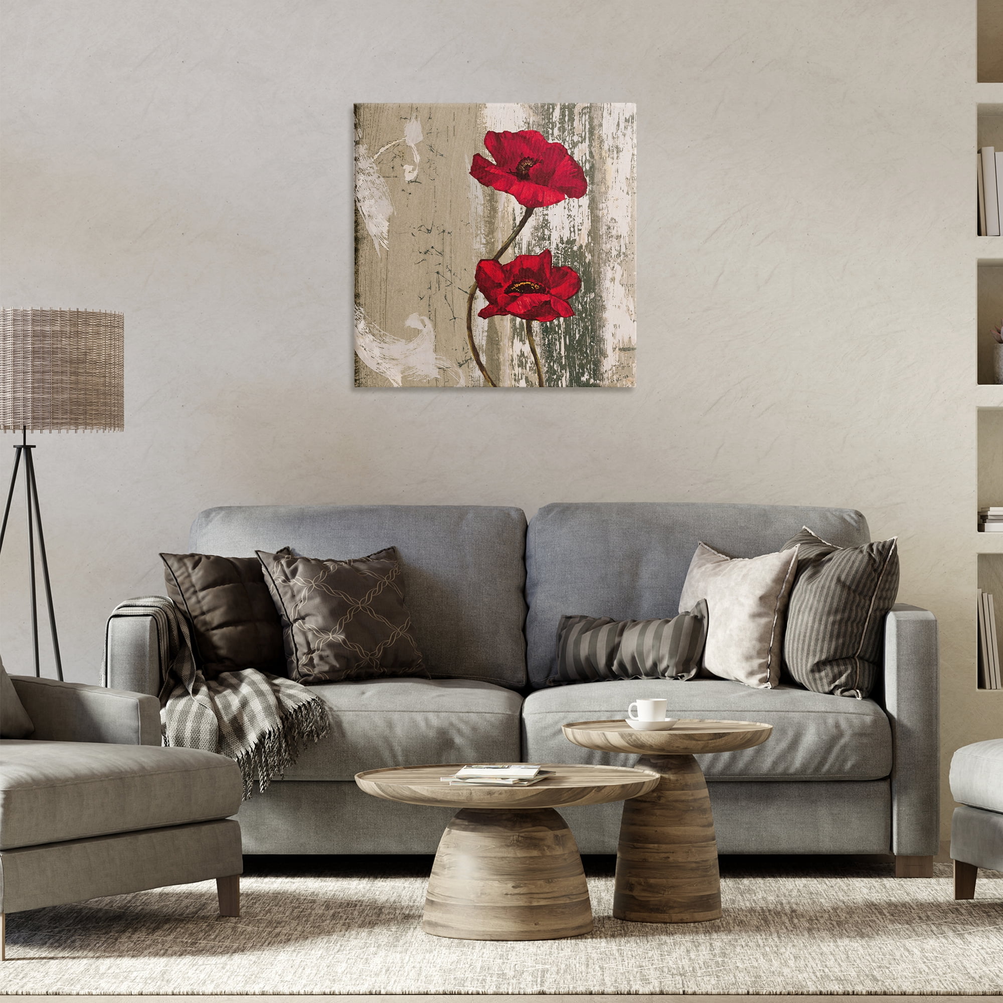 Stupell Industries Red Anemones Duo Plants & Flowers Painting Wrapped Canvas Art Print Wall Art, 24 x 24