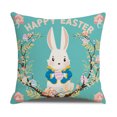 thumbnail image 3 of RV 4 piezas de funda de almohada de Pascua, conejo, huevo de Pascua, funda de almohada, decoración de lino de algodón suave, funda de almohada, sofá, oficina, cama, vacaciones, Pascua, primavera, decoración del hogar Rojo Verde, 3 of 5