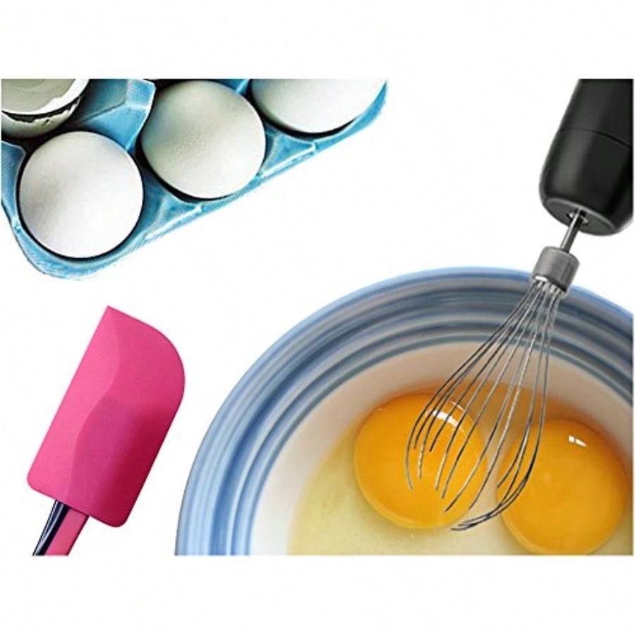 Hand Blender With Egg Whisk Powerful 300-Watt Stick Blender Hand Mixer Set Stainless Steel Shaft and Blades Black Handheld Blender With Ergonomic Handle Without Chopper