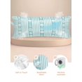thumbnail image 2 of Teal Striped Coastal Pillow Cases Body Size, Smooth Satin Pillowcase for Hair and Skin, Nautical Beach Starfish Shell Decorative Cooling Bed Pillow Covers with Zipper, 20x54 Inches, 2 of 5