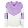 thumbnail image 3 of Gibobby Sueter para mujer Suéter informal cómodo con cuello en V y bloque de color para mujer para otoño e invierno(Morado,CH), 3 of 5