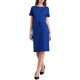 thumbnail image 2 of INSPIRE CHIC Vestido de Lápiz para Mujeres para Trabajar con Cuello Barco, Cintura con Lazo, Mangas Cortas, Vestidos Ajustados en Azul Real, 2 of 4