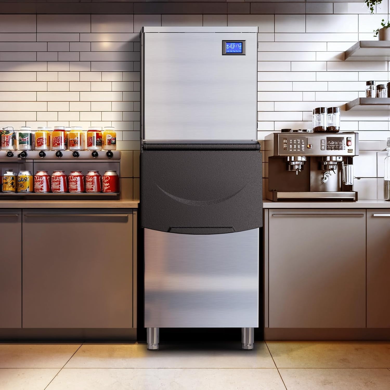 XUTUMM Commercial Ice Machine, 650Lbs/24H, ETL Approved, Auto-Cleaning Stainless Steel Ice Maker for Bars & Restaurants
