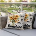 thumbnail image 4 of You Are Pillow Covers 2 Pack My Sunshine Vintage Sunflower Butterfly Distressed Pillowcase Waterproof Outdoor Throw Pillow Cover for Patio Garden Square Cushion 20”x20”, 4 of 9