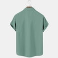 thumbnail image 4 of MIUOWANP Men's Short Sleeve Shirts Button Down Color Blocking Casual Loose Breathable Lapel Beach Shirt Size XXXL(14)Mint Green, 4 of 5