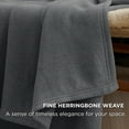 thumbnail image 3 of U by Bedsure GentleSoft 100% Cotton Blanket King Size for Bed - Breathable and Lightweight, Soft Cozy Textured Herringbone Woven Blanket for Summer, Dark Grey, 108x90 inches, 3 of 6