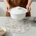thumbnail image 4 of Placemats Set of 6 Leather Floral Placemats for Kitchen Table Decor Washable Heat Resistant Table Mats Grass Green 13x13inch, 4 of 6