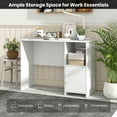 thumbnail image 2 of Patiojoy 42" Home Office Desk Modern Computer Workstation with Open Compartment & Cabinet, 2 of 9