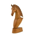 thumbnail image 2 of Wooden Hand Carved Horse Head Statue Sculpture Handcrafted Handmade Wood Decorative Home Decor Accent Decoration Size: 8" tall x 4" wide x 1.5" deep, 2 of 4