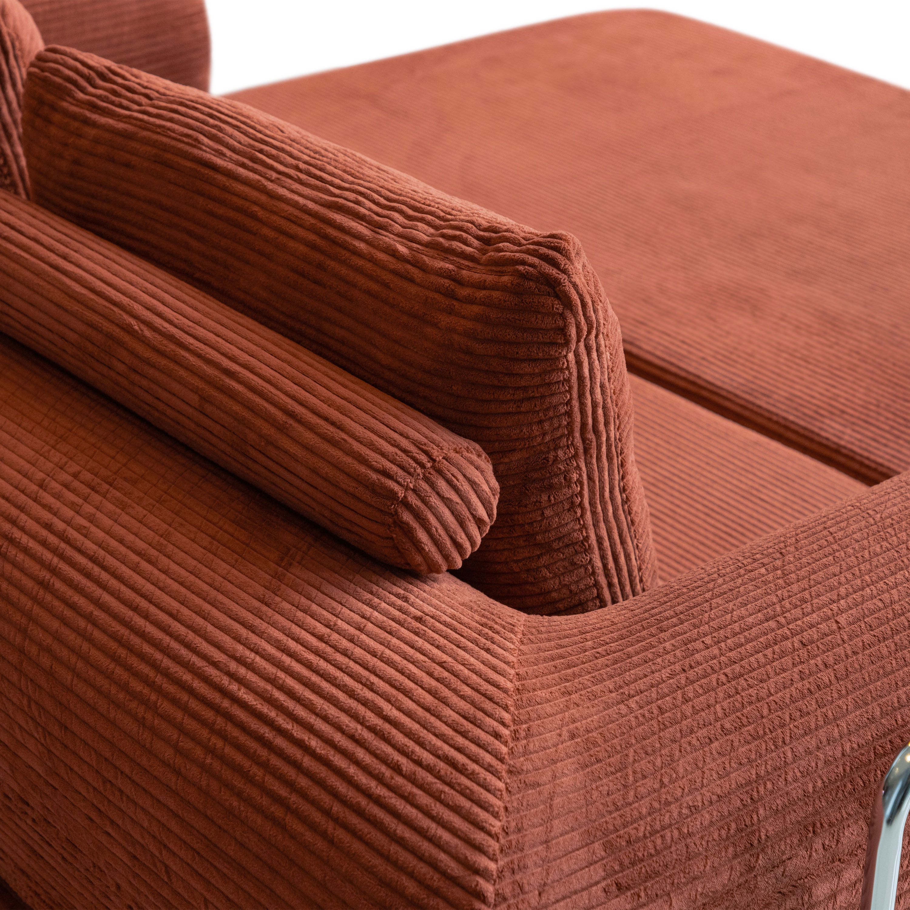 Furniture of America Everett Modern Chenille Multifunctional Compressed Sofa, Rustic Brown