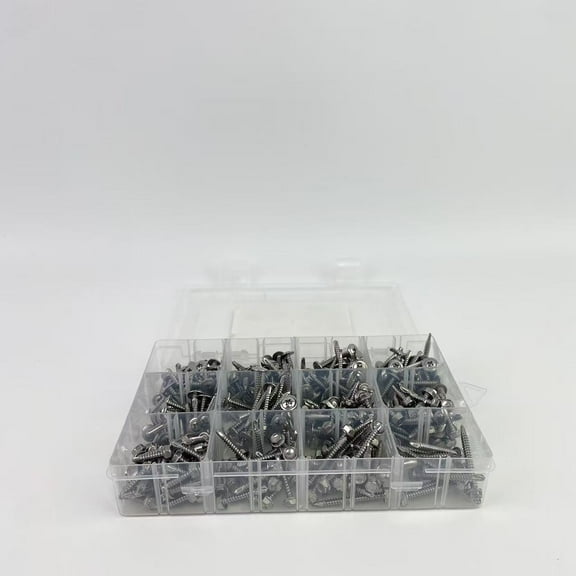 Raigesh Screws of metal ,Self Tapping Screws for Metal, Stainless Steel #8#10 Self Drilling Screws Assortment Set, 425PCS Assorted Truss Head