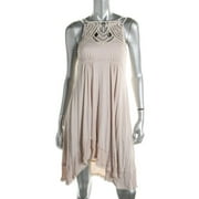 Free People Womens Crochet Embellished Casual Dress
