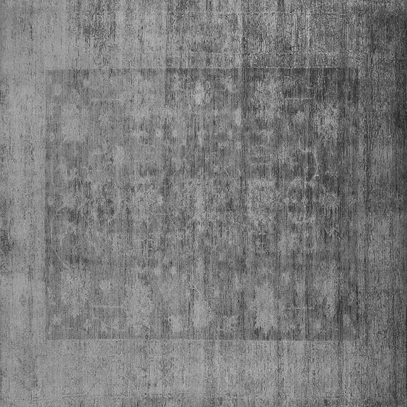 Ahgly Company Indoor Square Oriental Gray Industrial Area Rugs, 6' Square