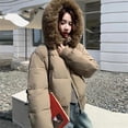 thumbnail image 3 of Women's Collar Short Puffer Jacket - Casual Thickened Warm Cotton-Padded Winter Outerwear, 3 of 9