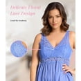 thumbnail image 5 of Exquisite Form 70107 Nylon Tricot Sleeveless Long Nightgown with Floral Lace, 5 of 7