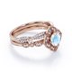 thumbnail image 3 of JeenMata Anillo Nupcial con Pavé Cruzado de Moissanita y Piedra Lunar Arcoíris de Forma Redonda de 1,75 Quilates con Diseño Floral Milgrain Estilo Art Déco en Baño de Oro Rosa de 18 K sobre Plata, 3 of 6