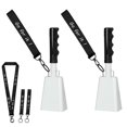 thumbnail image 1 of Cowbells Mardili de 10 cm con asa para eventos deportivos, paquete de 2 unidades, color blanco, 1 of 6