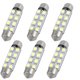 thumbnail image 1 of 6 pcs 41mm 8 LED SMD Festón Dome Mapa coche Blanco Luz de lectura interna 578 6413, 1 of 2